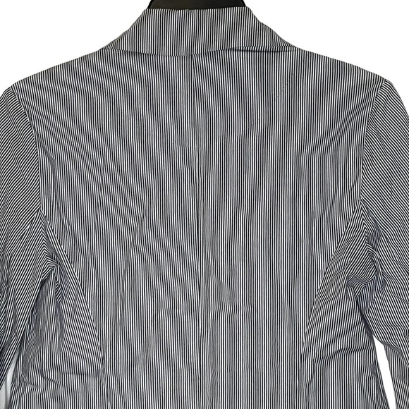 Talbots Petites Stretch Blazer Jacket Women 4 Long Sleeve Striped Front Button - Picture 7 of 8